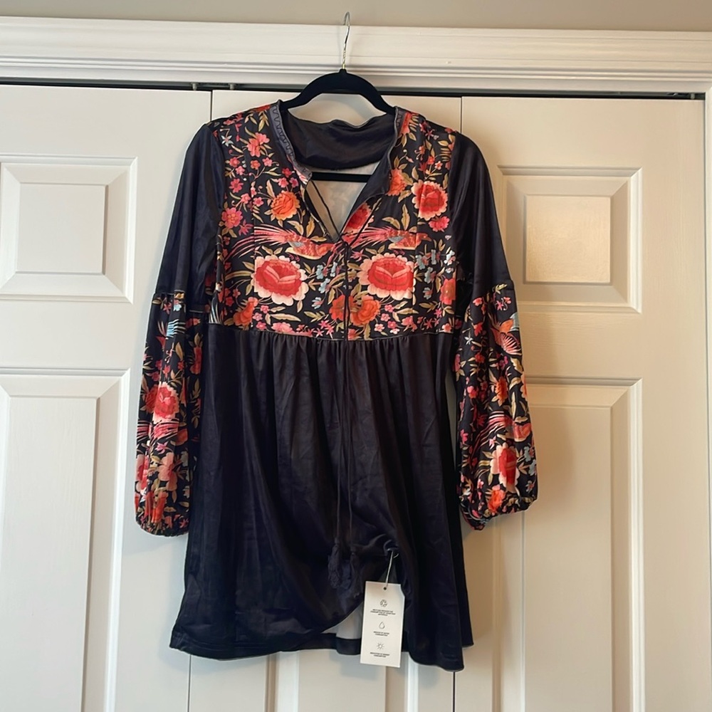 VELVET TUNIC/DRESS BLACK VELVET